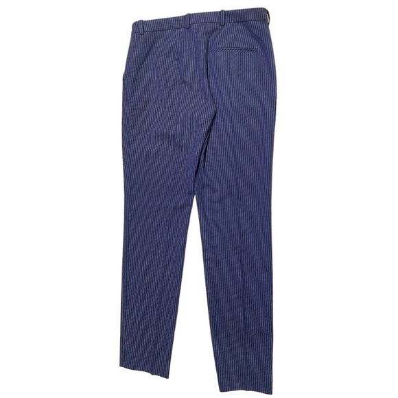 Hugo Boss Cropped Pinstripe Navy Trousers Slim Cut Size 2 - Picture 3 of 8
